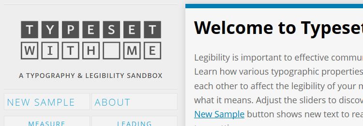 A web-based typography and legibility sandbox
