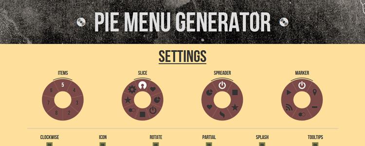 Генератор меню в форме телефонного диска (Pie Menu Generator)