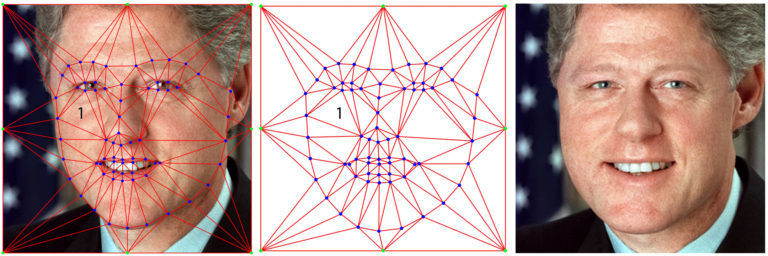 Рисунок 7 — Деформация изображения на базе триангуляции Делоне